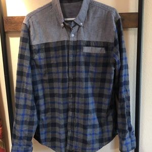 Flannel and color block button down size L